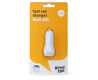 Good 2 Go 3.4A V1 Universal Dual USB Ports Car Charger for Samsung/iPhone White