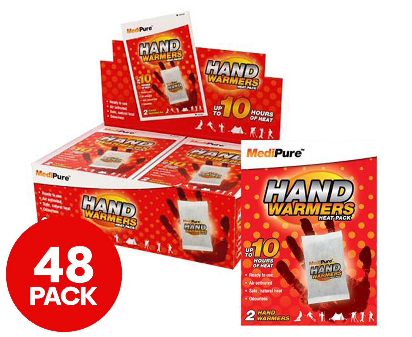 24 x 2pk MediPure Hand Warmers Heat Pack