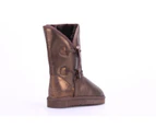 Women's 3/4 Horn Buckles Metal Shearing Sheepskins Premium Water Resistant Boots - Chocolate