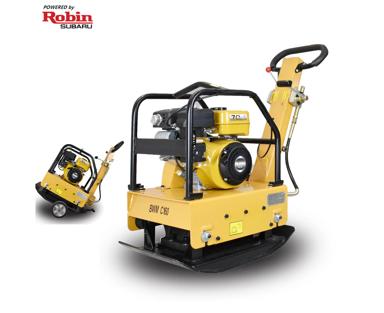 BWM 30KN Commercial Reversible Plate Compactor -Robin EX21 7HP Engine with Wheels(C160)