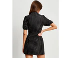 BWLDR Women's Atlas Dress - Black Stripe - Mini Dress