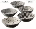 Noritake 5-Piece Komon Porcelain Bowl Set - Black/White