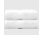 JustLINEN 550GSM 2 Pieces Cotton Bathroom Bath Sheets Set-White
