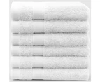 JustLINEN 550GSM 6 Pieces Face Washers Towels 33x33cm Set-White