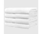 JustLINEN 4 Pieces 550GSM Bathroom Cotton Bath Towel Set-White