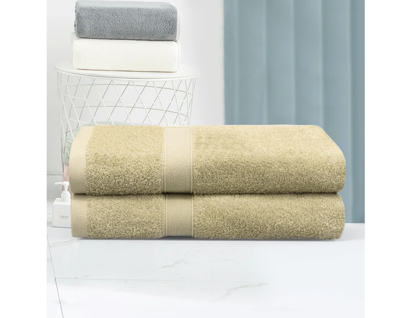 JustLINEN 550GSM Bathroom Cotton Bath Towel Set 2-Pack-Linen