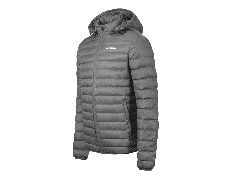 SNOWGUM Thunder Canyon Down Jacket Mens Wind Waterproof Hooded - Grey Marle