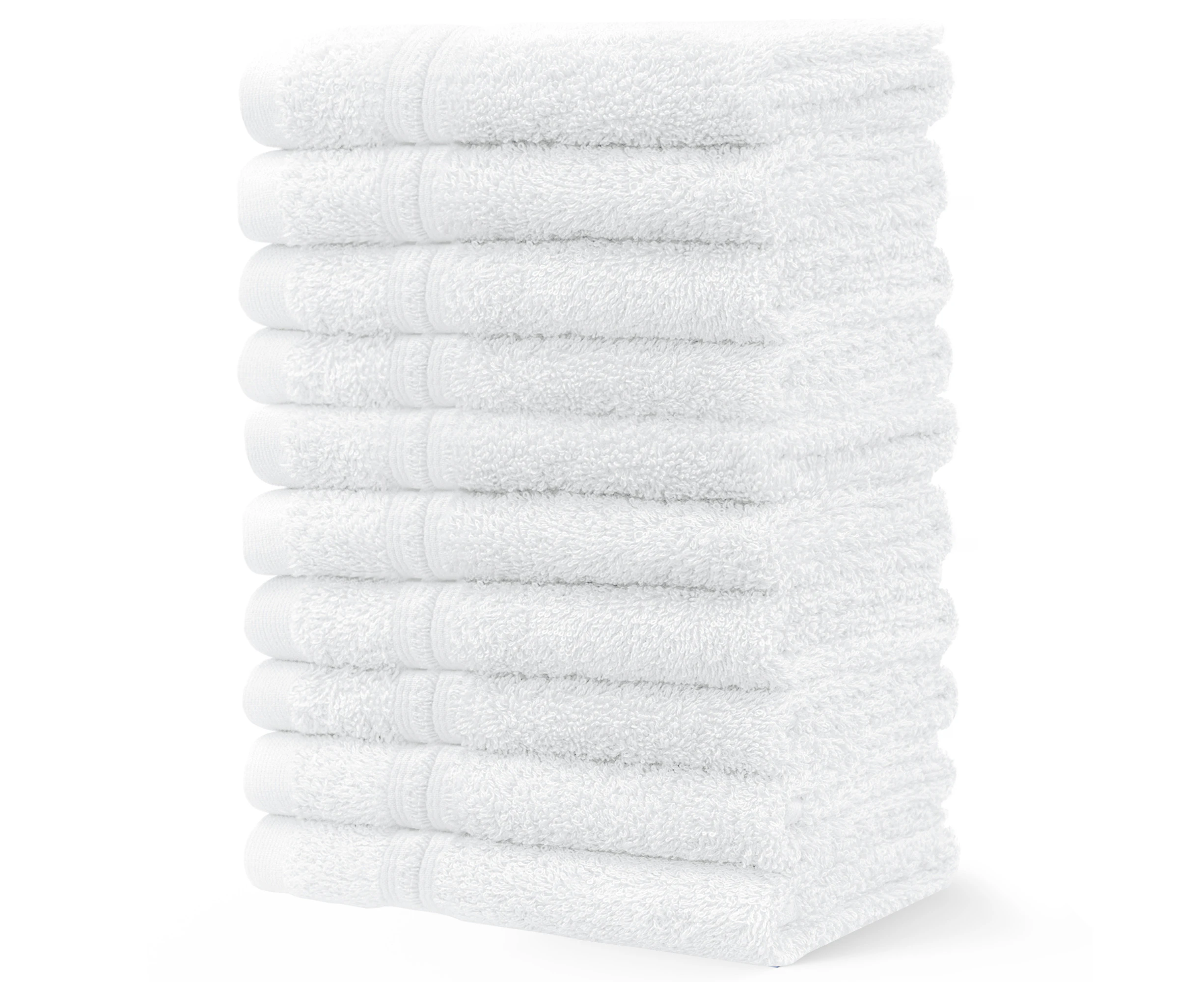 JustLINEN 500GSM 10Pieces Face Washers Towels 30x30cm Set-White