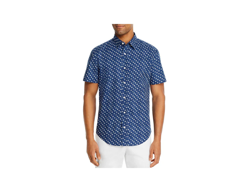 The Men's Store Men's Casual Shirts Button-Down Shirt - Color: Dark Blue