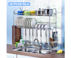 Double Tier Over The Sink Dish Drying Rack Holder Shelf Drainer Storage Organize 60cm