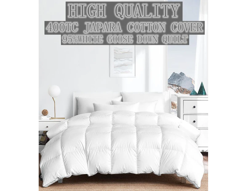 95% White Goose Down & Feather Double Warm Winter Quilt Heavy Weight King Size