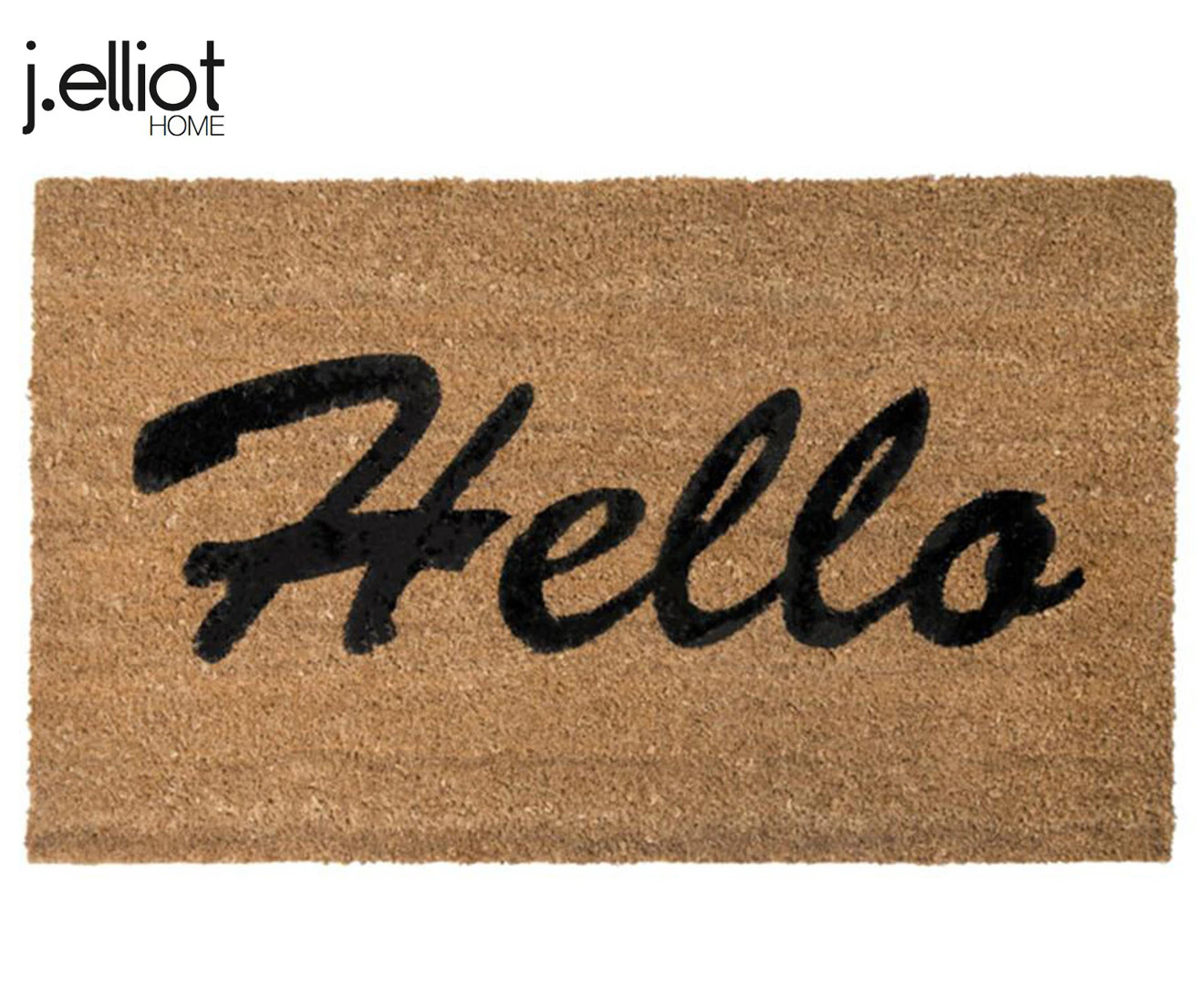 J.Elliot PVC 75cm Backed Coir Printed Hello Door Mat Outdoor/Floor Non Slip