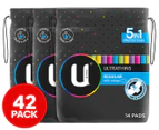 3 x U By Kotex Ultrathins Regular Pads With Wings 14pk