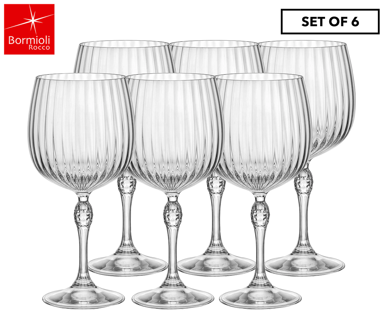 Bormioli Rocco America 20s Gin & Tonic Glasses 745mL Set of 6