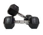 New MORGAN Strength Equipment Trainning Rubber Hex Dumbbells - Pair [22.5Kg (Pai