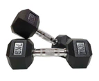 New MORGAN Strength Equipment Trainning Rubber Hex Dumbbells - Pair [22.5Kg (Pai