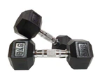 New MORGAN Strength Equipment Trainning Rubber Hex Dumbbells - Pair [22.5Kg (Pai