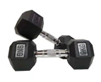 New MORGAN Strength Equipment Trainning Rubber Hex Dumbbells - Pair [22.5Kg (Pai