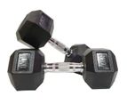 New MORGAN Strength Equipment Trainning Rubber Hex Dumbbells - Pair [22.5Kg (Pai