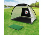 Golf Practice Net and Hitting Mat Target Set Training Aids Home Golf Swing Driving Indoor Outdoor