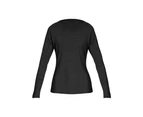 SNOWGUM Merino Maracha L/S Scoop Crew Womens Long Sleeve T-Shirt Breathable Lightweight Breathable - Black