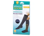 Miracle Anti-Fatigue Knee-High Compression Medical Socks Leg Support Pair M BLK