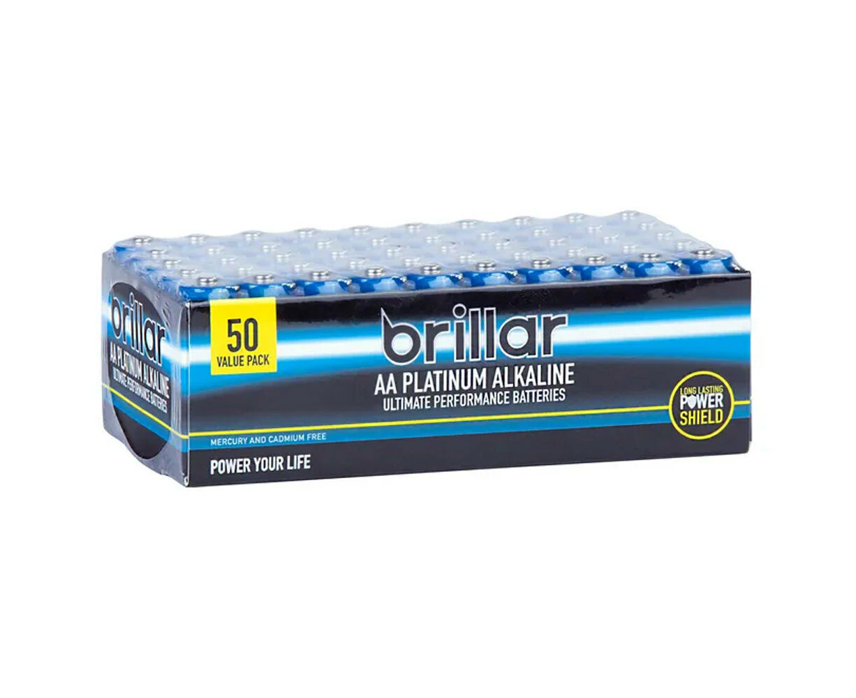 50PK Brillar Multi-Pack 1.5V LR6 Premium Battery Alkaline AA Power Batteries BL