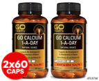2 x GO Healthy Go Calcium 1-A-Day Natural Source 60 Caps