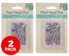 2 x 100pk Pearl Head Pins