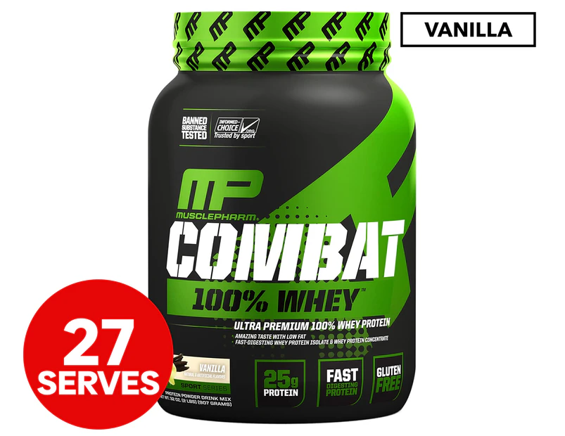 MusclePharm Combat 100% Whey Protein Powder Vanilla 907g / 27 Serves