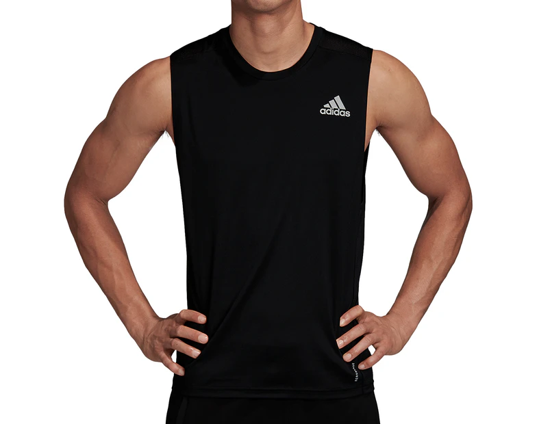 Adidas Men's Own The Run Sleeveless Tee / T-Shirt / Tshirt - Black