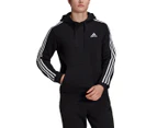 Adidas Men's Essentials Fleece 3-Stripes Hoodie - Black/White