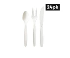 EcoSouLife Cornstarch 24pc Disposable Cutlery Set Natural