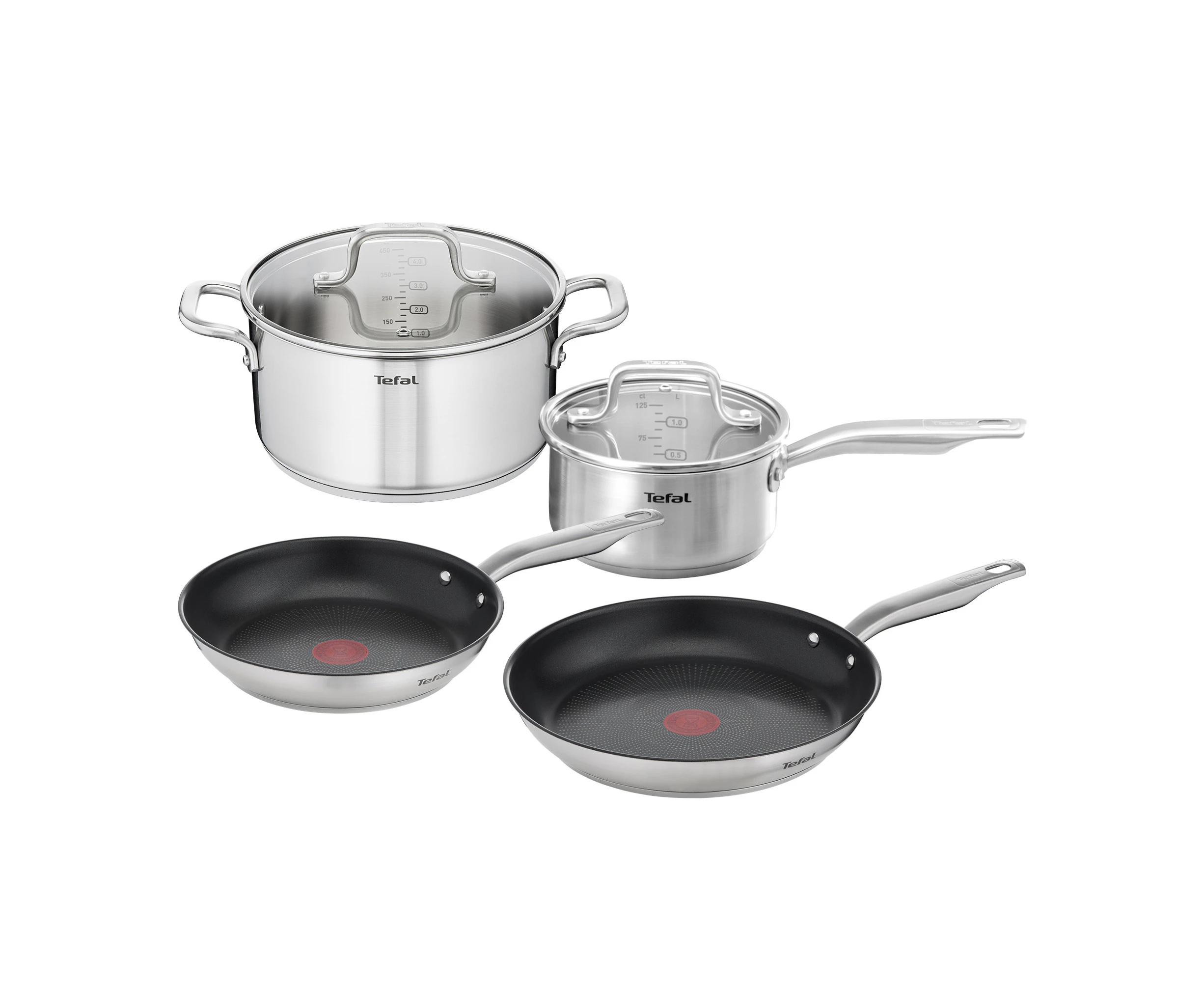 Tefal Virtuoso 4 Piece Stainless Steel Induction Cookware Set