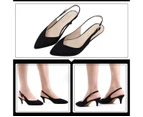ROMANTIC ROAD Heels for Women,Kitten Low Stiletto Heels Pumps Pointed Toe Slingback Slip On Dress Sandals