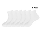 SOXONN Men's Sports Midi Cushioned Socks - White Fits 6-11 (6 pack)