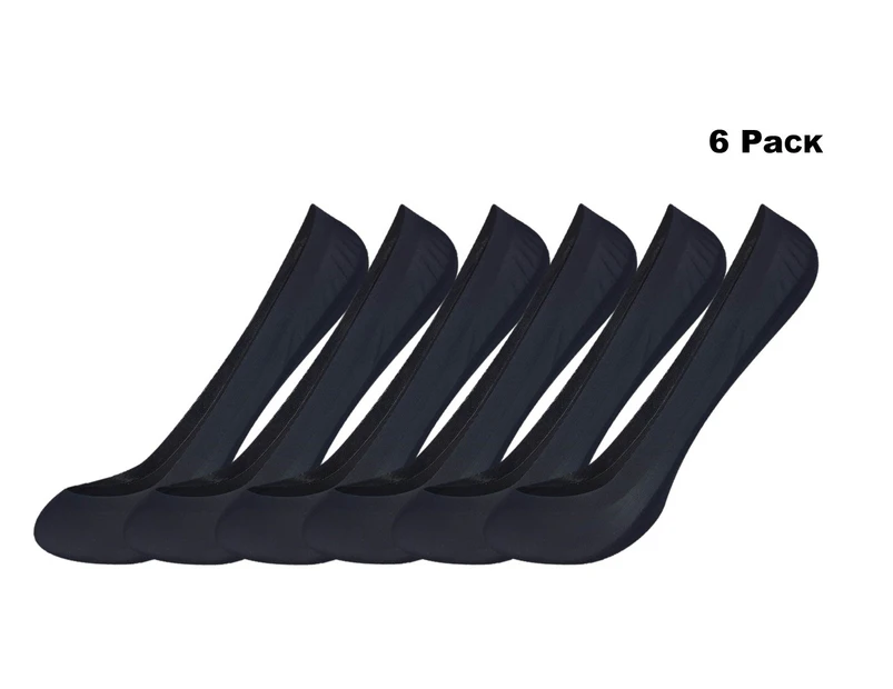 SOXONN Women's Invisible Shoe Liner Socks - Black Fits 2-8 Medium-Large (6 pack)