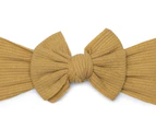 Lit Baby Bows Textured Topknot - Mustard