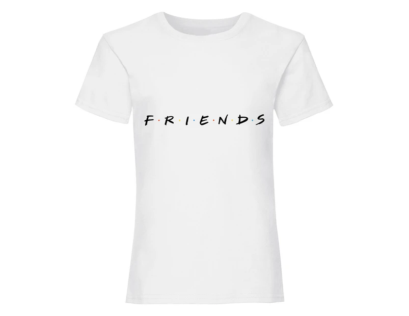 Friends Girls Logo Crop T-Shirt (White) - PG592