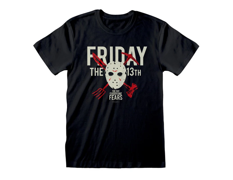 Friday The 13th Womens The Day Everyone Fears Boyfriend T-Shirt (Black) - PG534