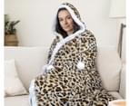 Apartmento 130x180cm Hooded Snuggle Blanket - Leopard 4