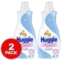 2 x Huggie Wrinkle Release Fabric Conditioner Concentrate Front/Top Loader White Lily 1L 1