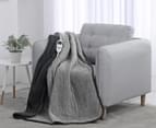 Dreamaker 160x120cm Coral Fleece Electric Heated Throw Blanket - Charcoal/Silver 2