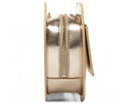 Love Moschino Heart Shape Push Lock Crossbody Bag in Gold