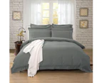 Tailored 1000TC Quilt/Duvet Cover & 2 Pillowcases Set - Charcoal