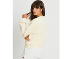 CALLI Women's Classic Pullover Jumper - Pastel Yellow - Jumper/Cardigan
