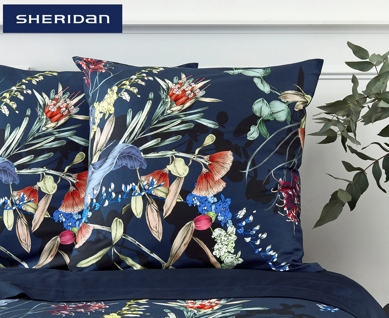 Sheridan 65x65cm Willow Cove European Pillowcase - Midnight