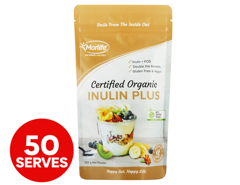 Morlife Certified Organic Inulin Plus Powder 150g / 50 Serves