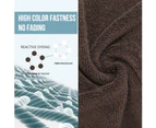 JustLINEN 7 Pieces Cotton 550GSM Bath Towel with Chenille Mat Set-Chocolate Brown