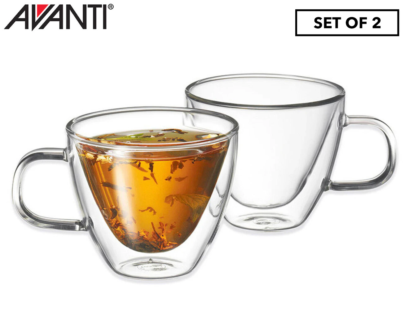 Set of 2 Avanti 150mL Sienna Twin Wall Glasses - Clear